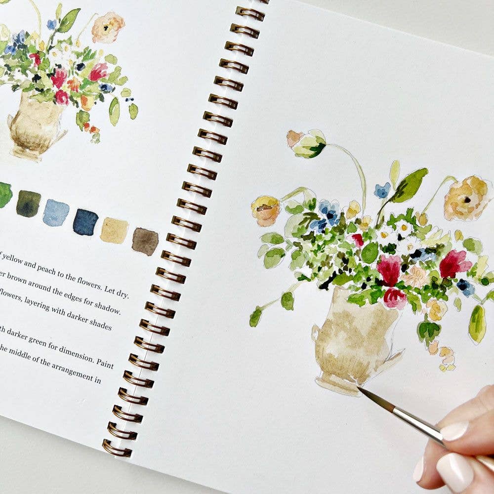 Bouquets Watercolor Workbook by emily lex