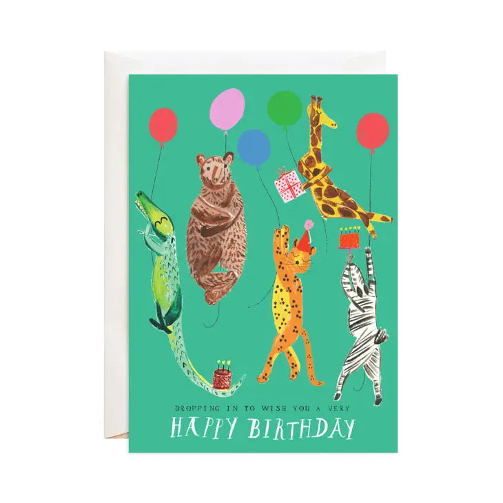 Zookeeper's Balloon Drop - Greeting Card
