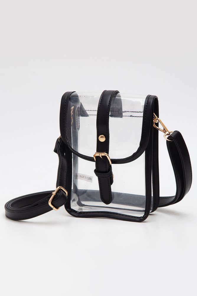 Clear Cross Body Stadium Concert Transparent Handbag: Red