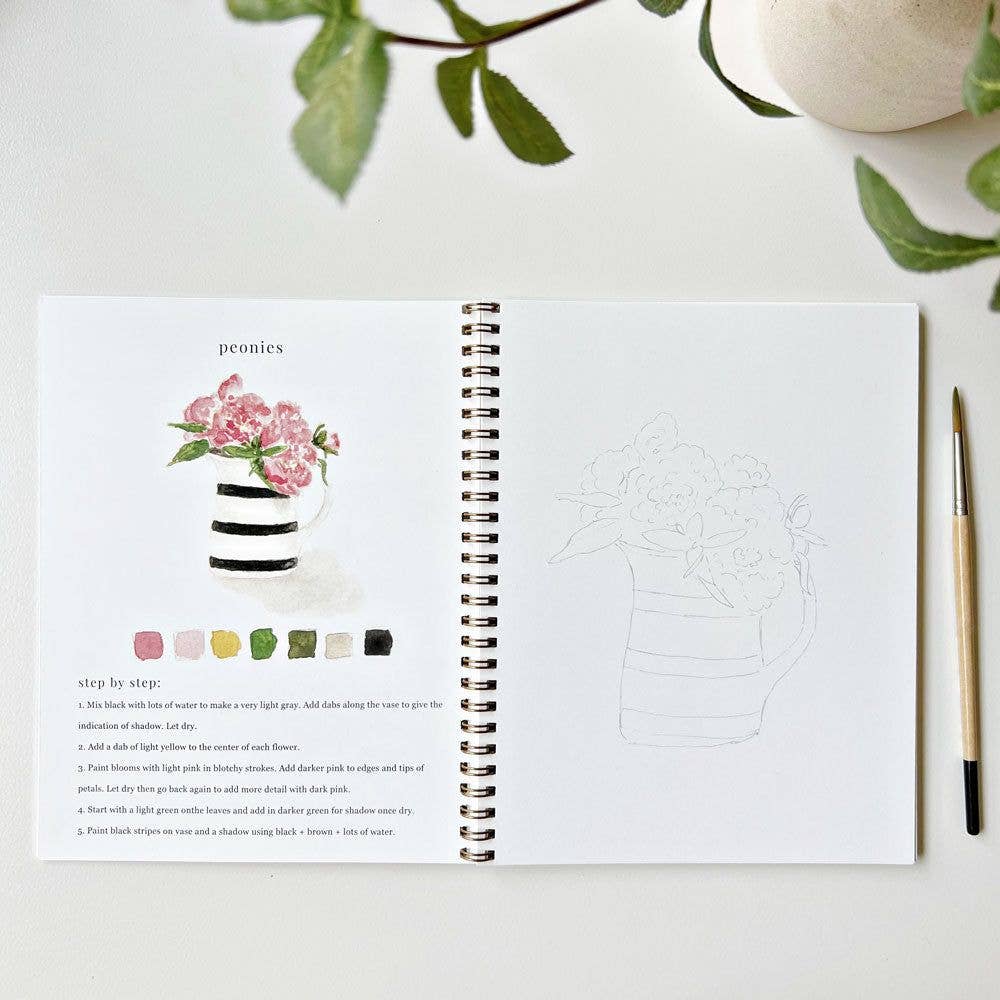 Bouquets Watercolor Workbook by emily lex