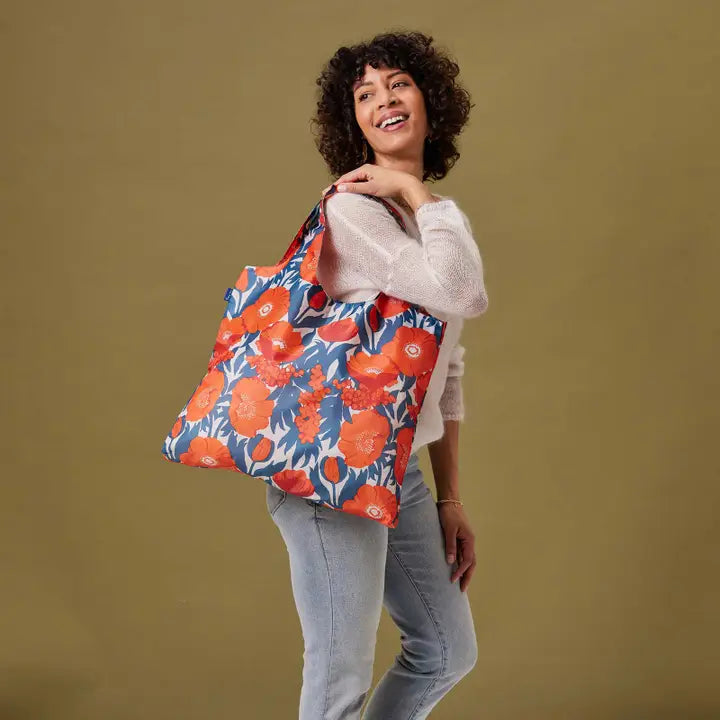 Icelandic Poppies Blu Bag Reusable Shopper Tote
