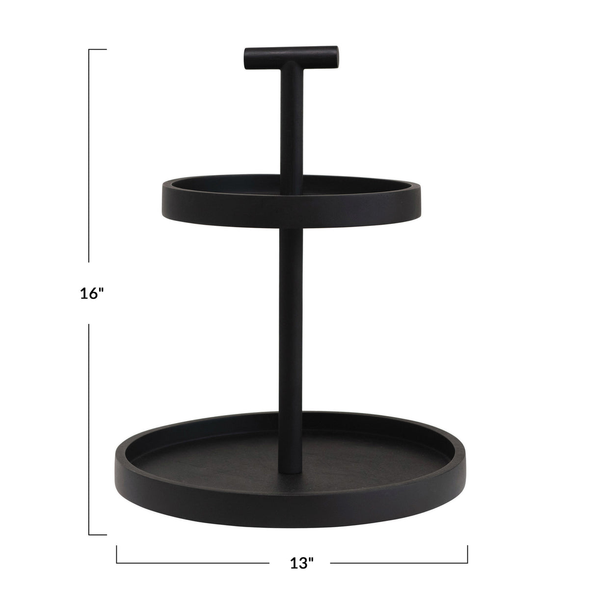 Mango Wood 2-Tier Tray with Handle