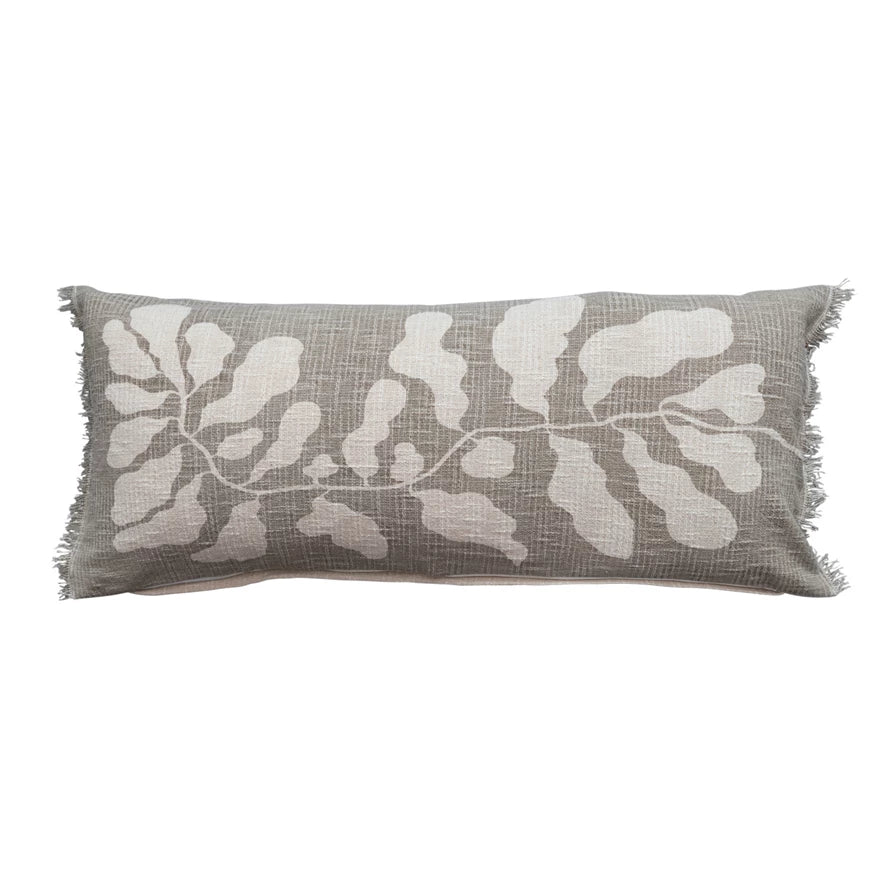 Pillow w/ Botanical Print & Fringe
