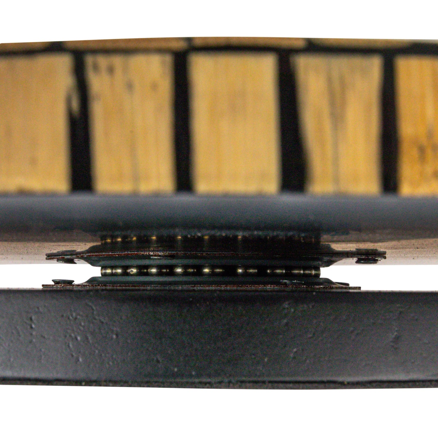 MDF & Bamboo Lazy Susan with Geometric Stripes, Black & Natural