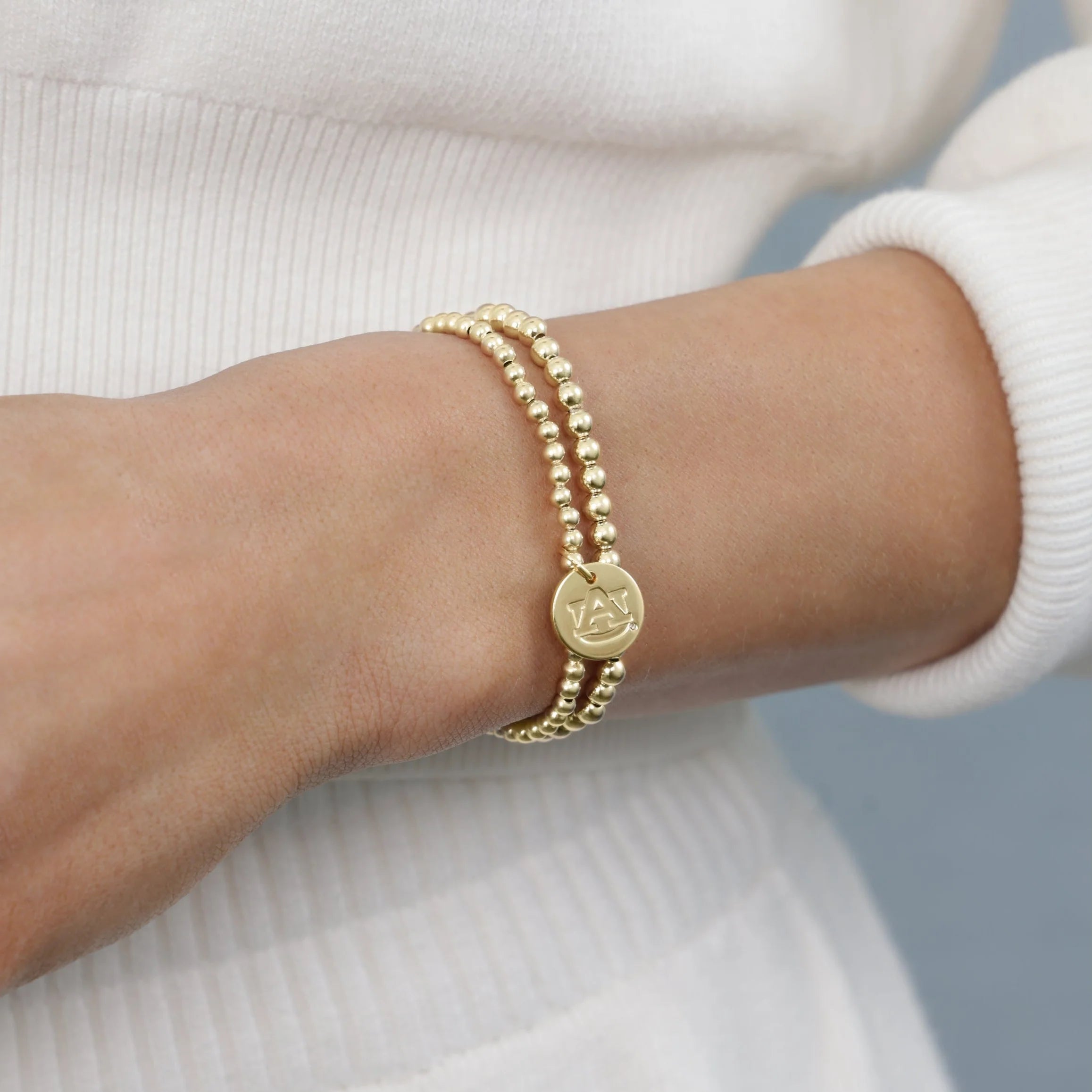 Enewton - Ecollegiate Classic Gold 3mm Bracelet - Auburn Disc