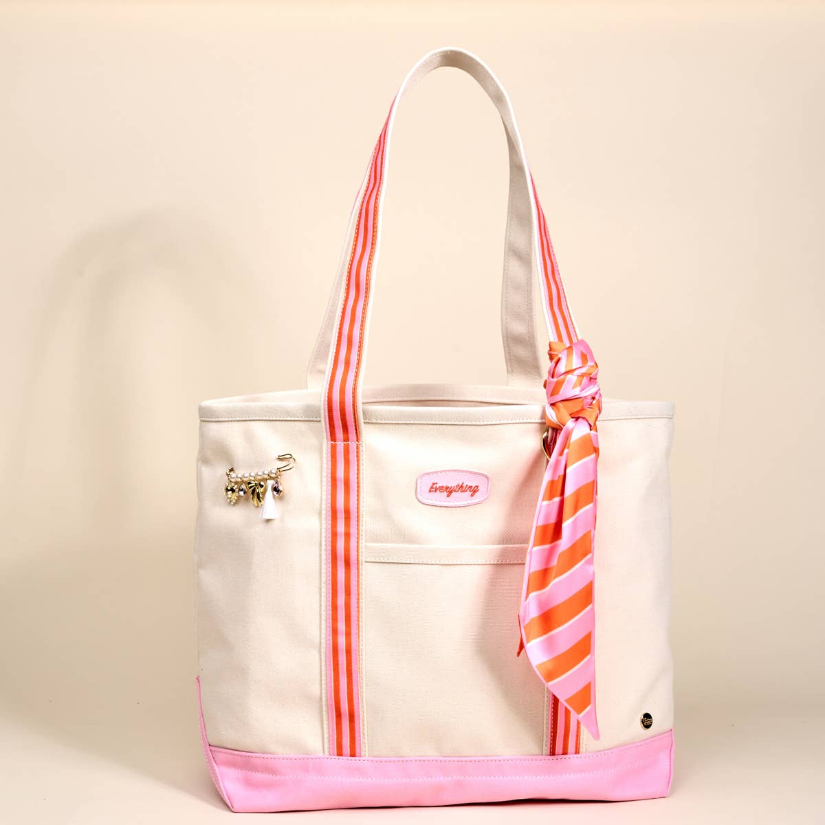 The Darling Canvas Tote Bag–Sicily Stripes Pink