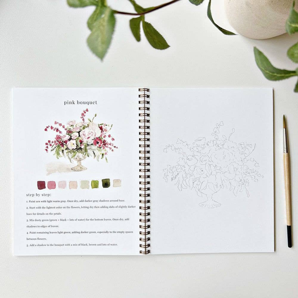 Bouquets Watercolor Workbook by emily lex