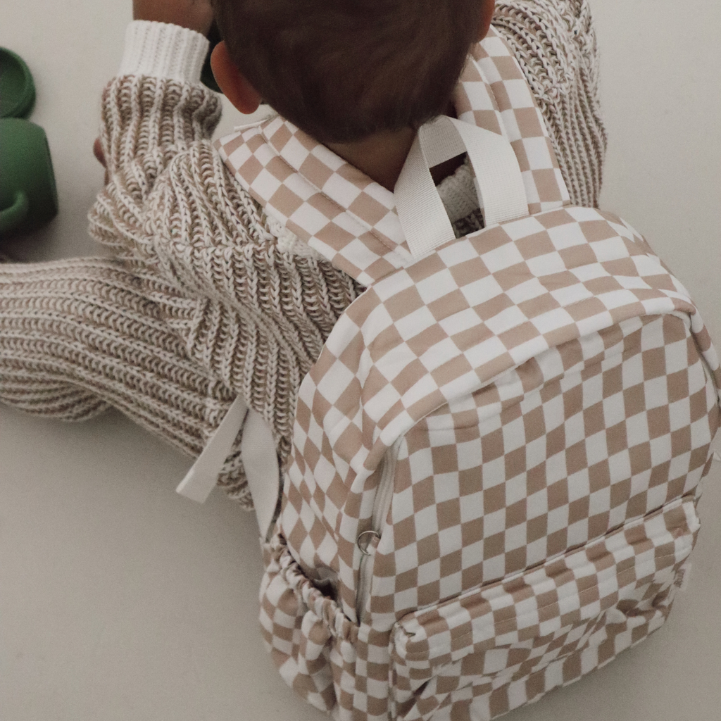Caramel Check Junior Kindy/School Backpack