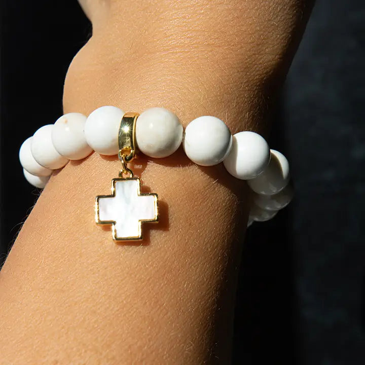 Mother of Pearl Cross Charm