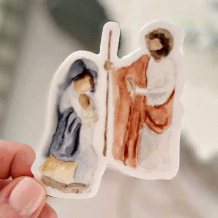 Mary + Joseph Sticker - By Emily Lex