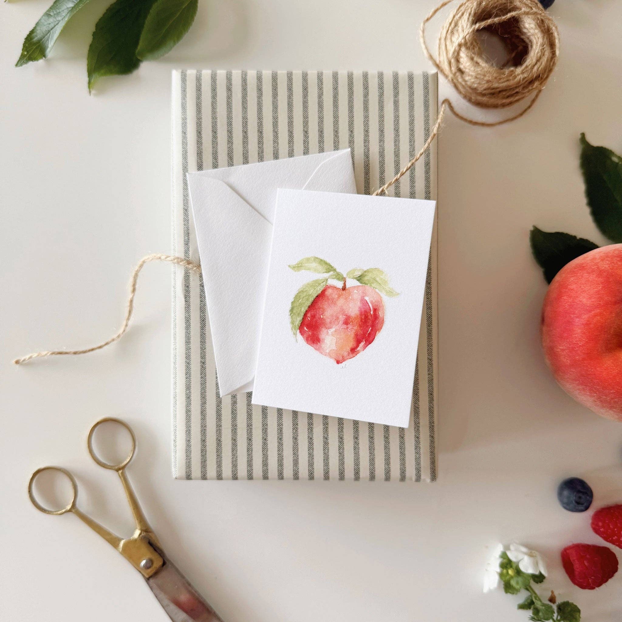 Peach mini notecard