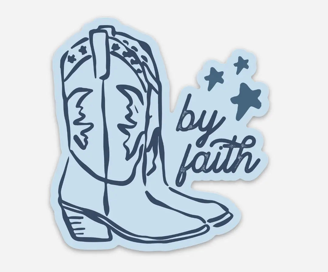 By Faith Boot Sticker | Christian Sticker