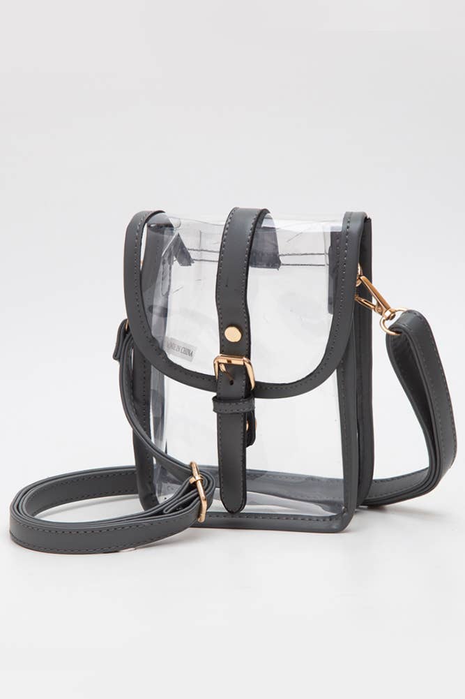 Clear Cross Body Stadium Concert Transparent Handbag: Red