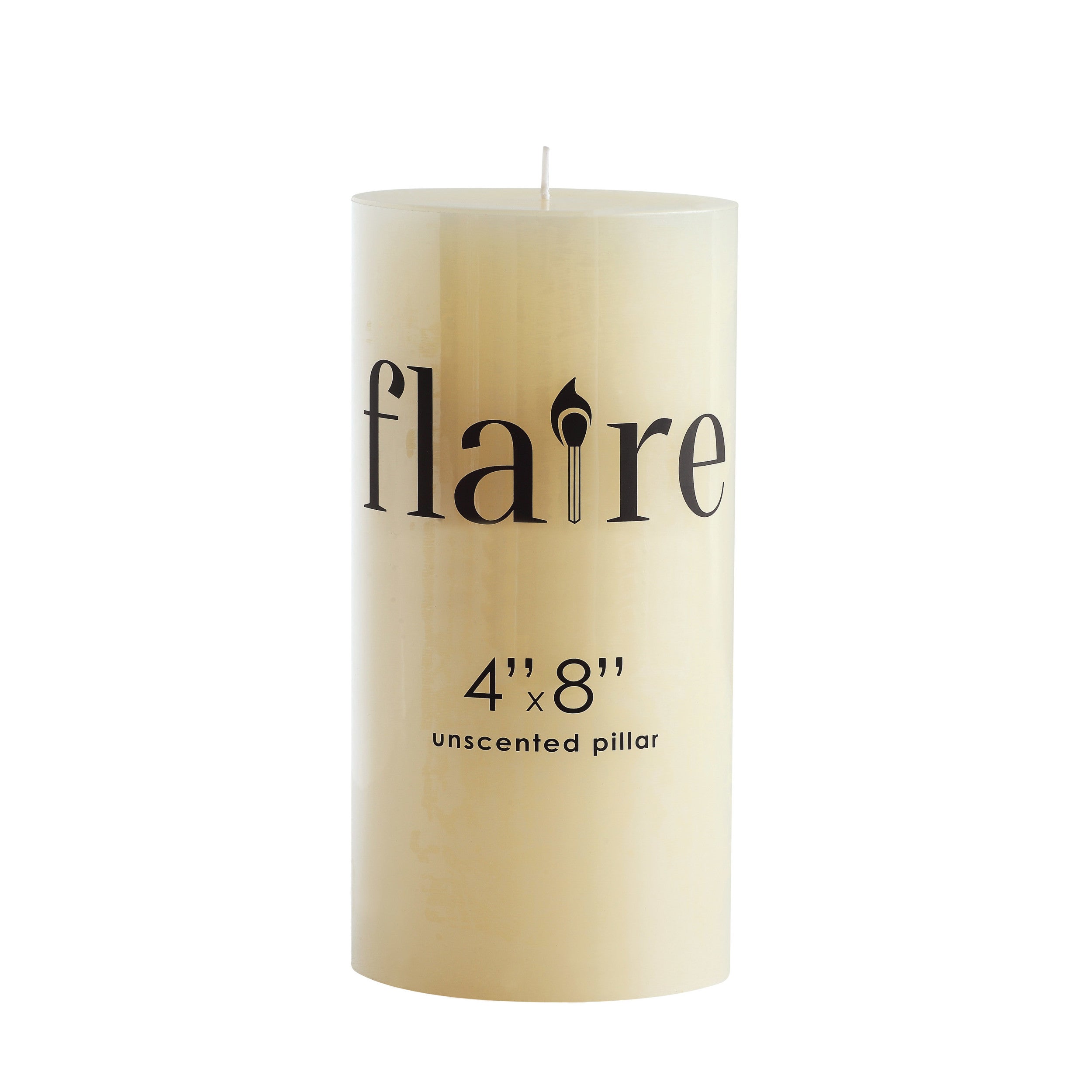 Flaire Unscented Cream Pillar Candle
