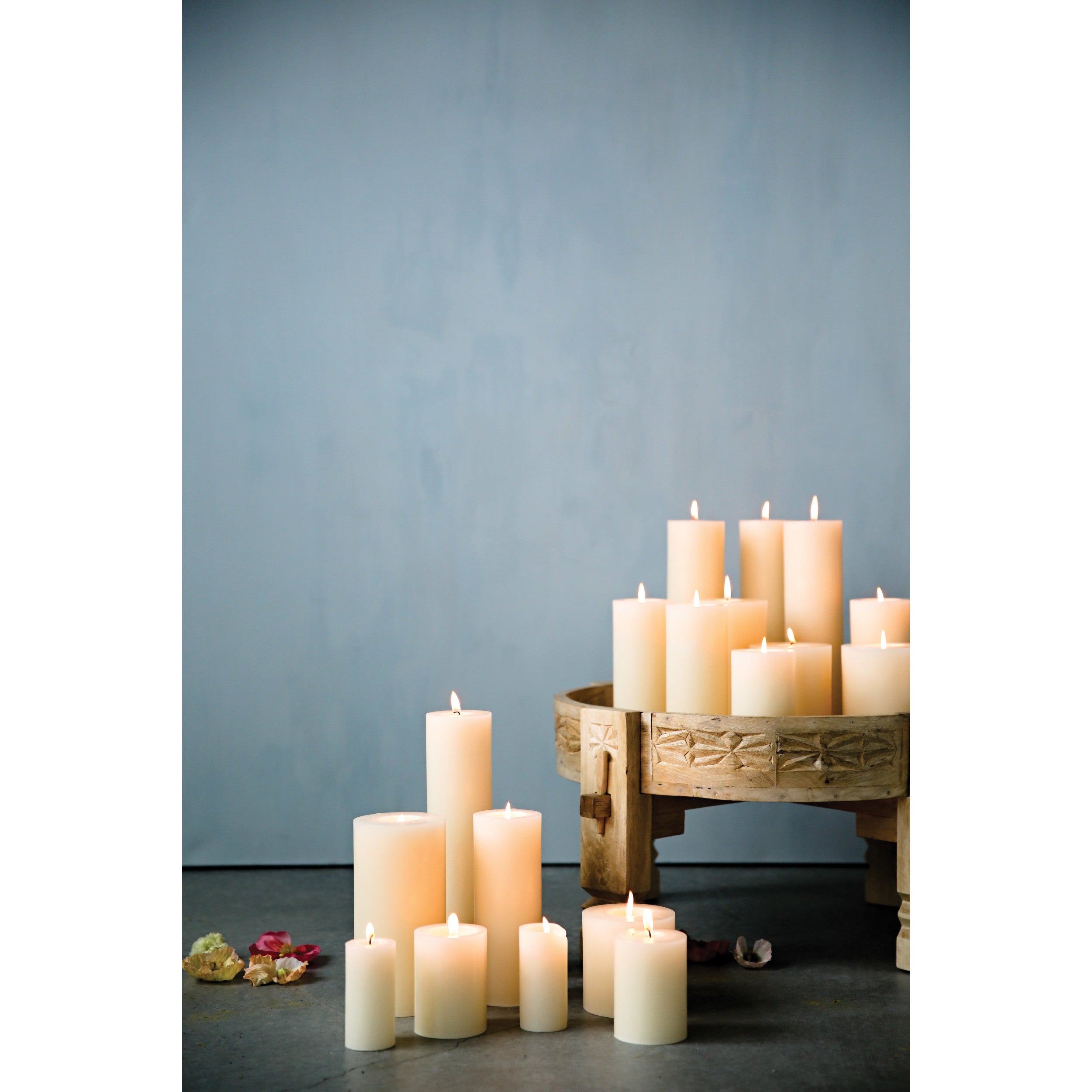 Flaire Unscented Cream Pillar Candle