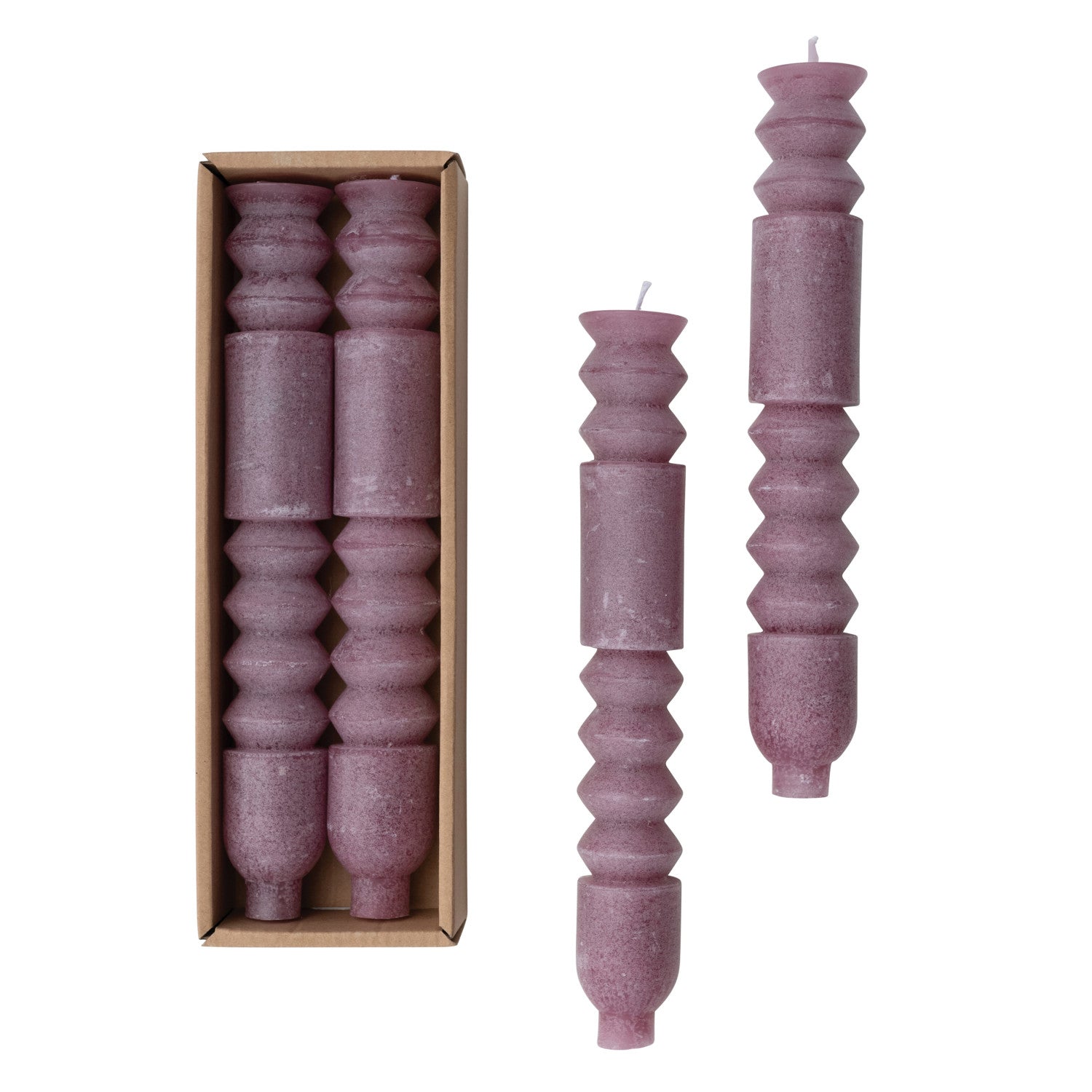 Unscented Totem Taper Candles in Box, Set of 2