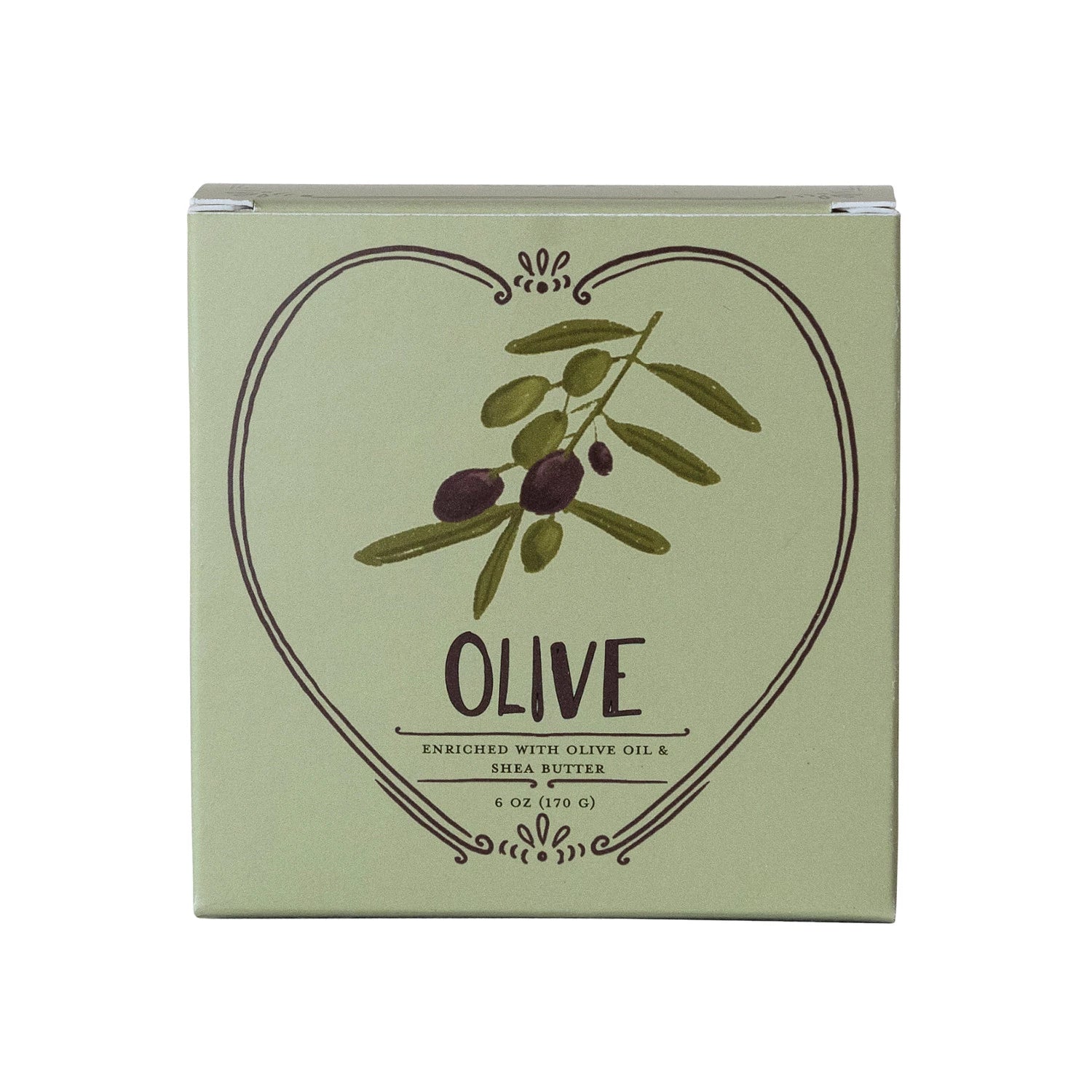 Olive Scented Olive Oil & Shea Butter Triple Milled Heart Shaped Bar Soap