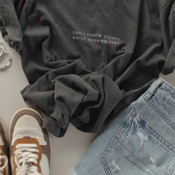 Can't Throw Stones Tee, Charcoal