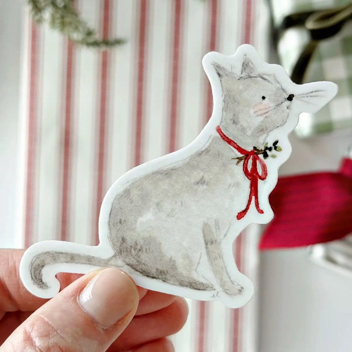 Christmas Cat Sticker by Emily Lex