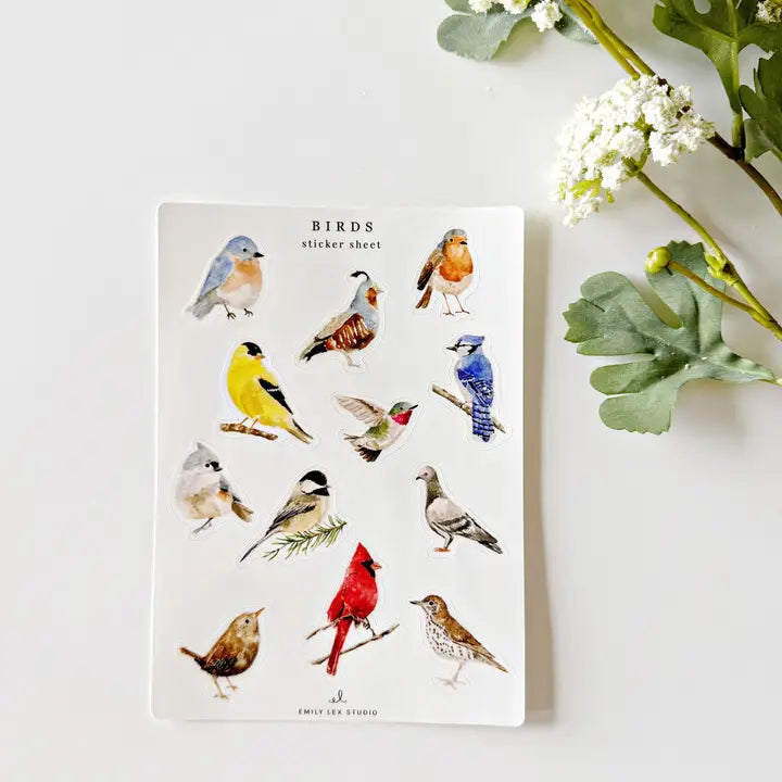 Birds Sticker Sheets by Emily Lex