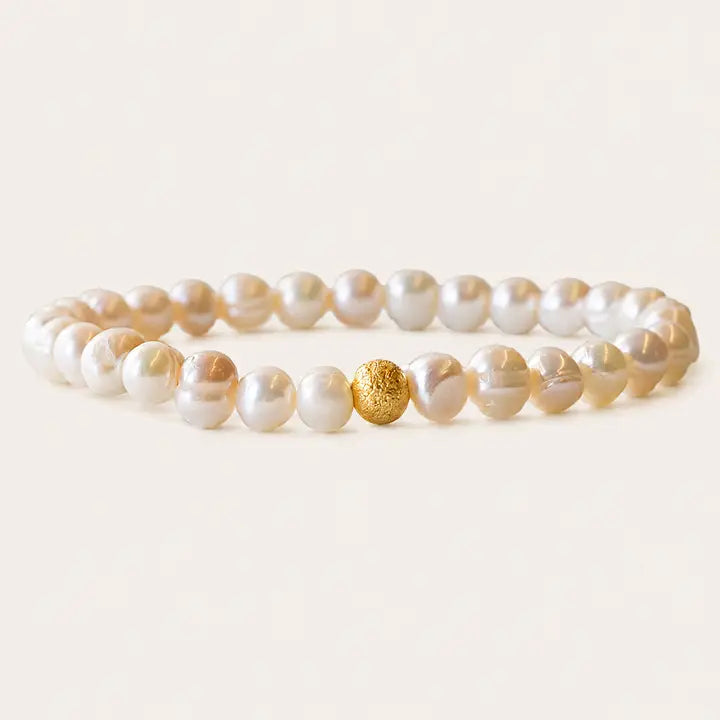 Freshwater Pearl Stretch Bracelet | 6mm Pearl Jewelry