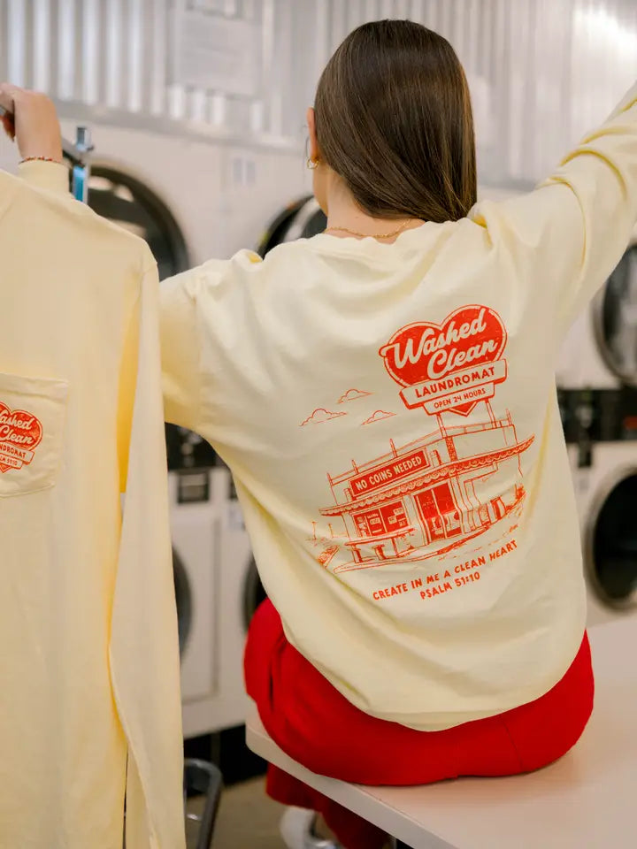 Washed Clean Long Sleeve | Christian Tee