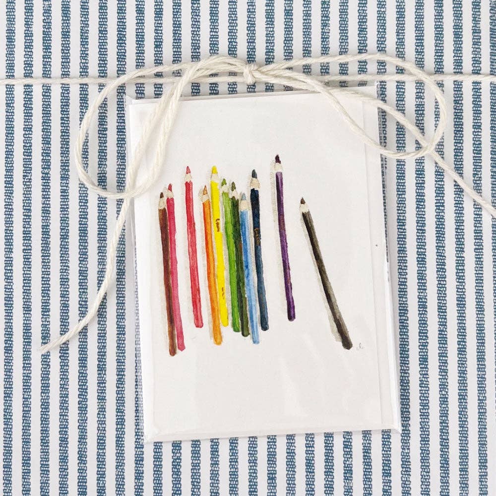 Colored Pencils Mini Notecard by emily lex