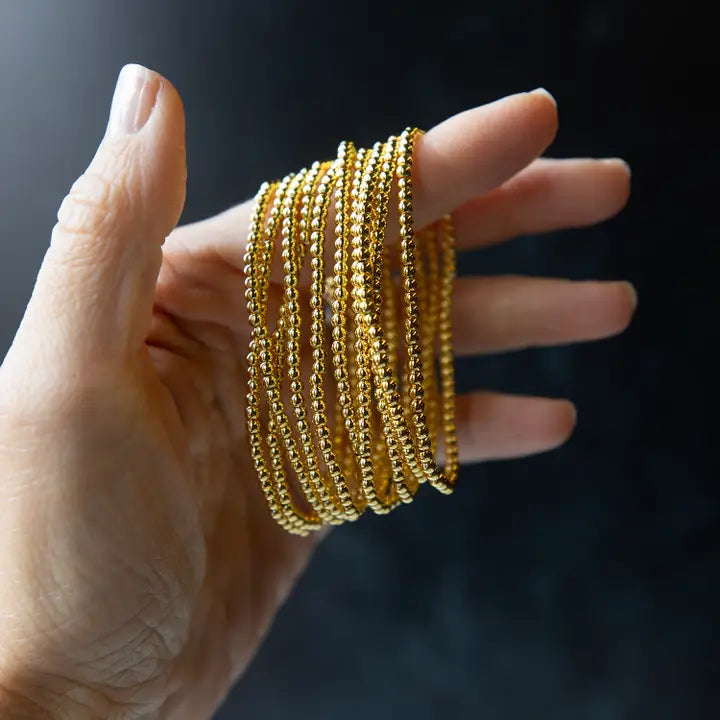 Gold Beaded Bracelets-4mm