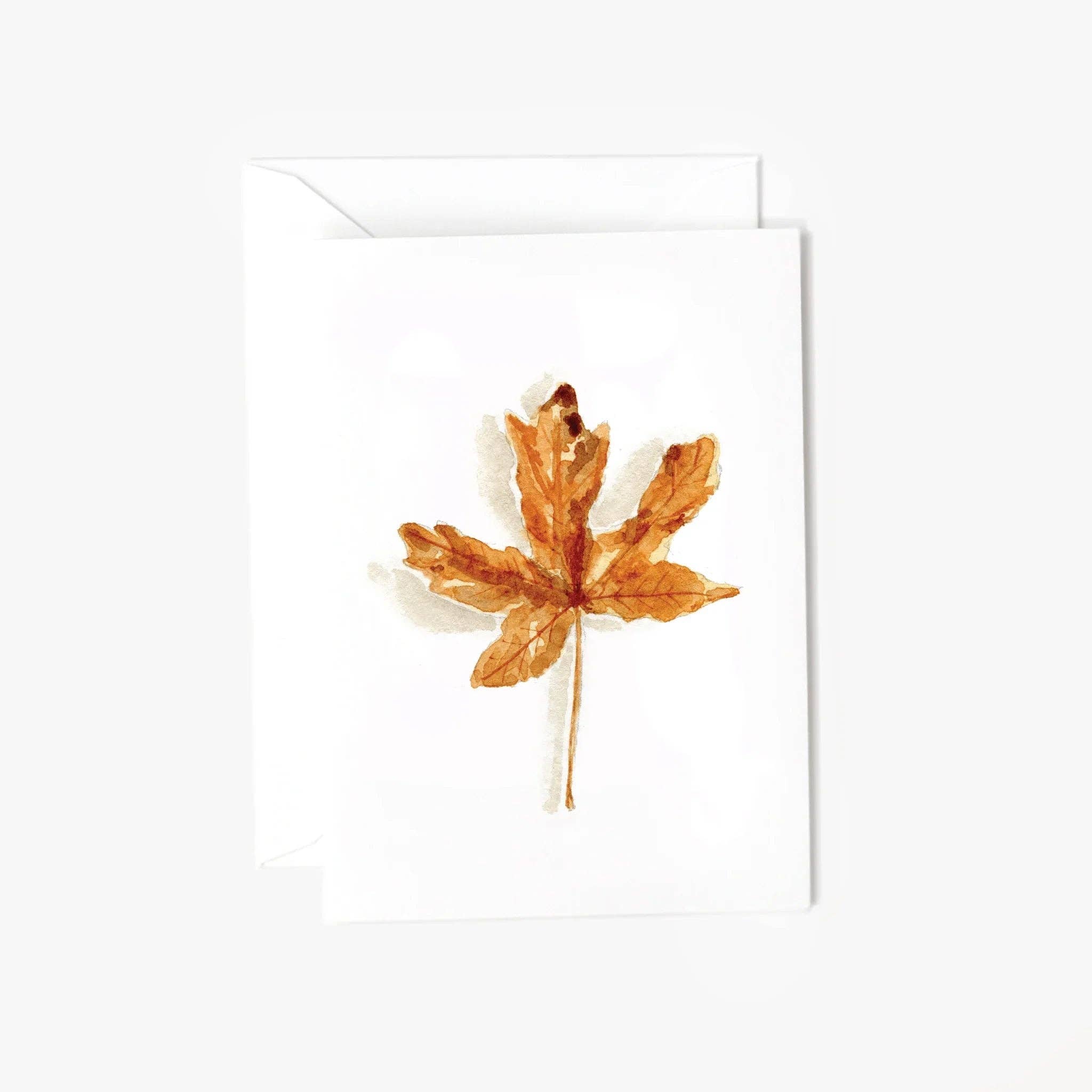 Maple leaf autumn mini enclosure notecard