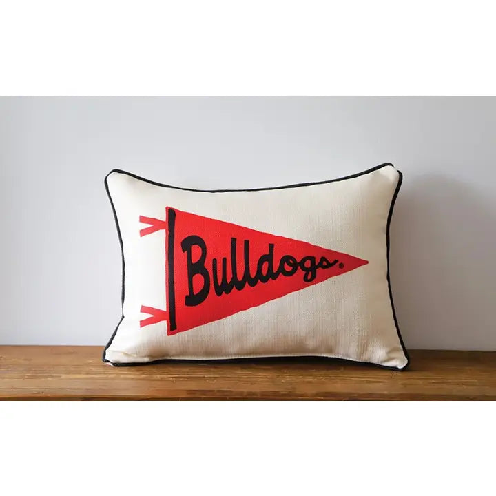 Georgia Bulldogs Pennant Piped Pillow