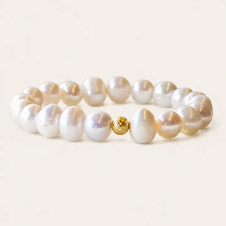 Freshwater Pearl Stretch Bracelet | 10mm Pearl Jewelry