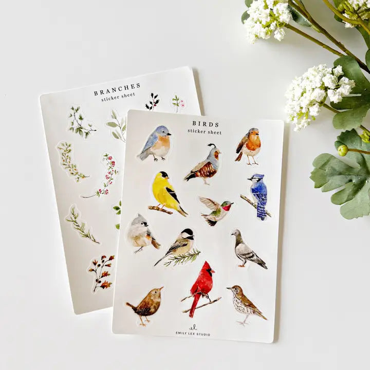 Birds Sticker Sheets by Emily Lex