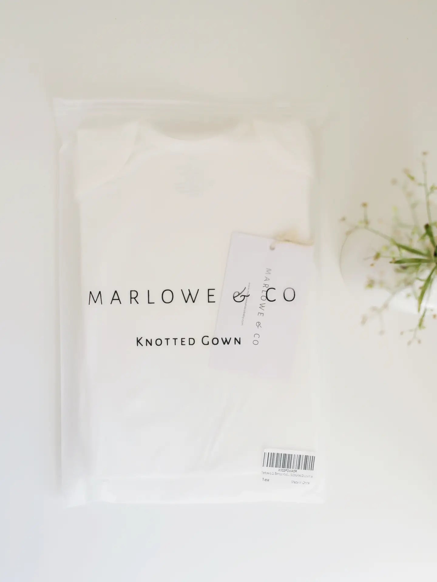 Cloud White Bamboo Knotted Gown