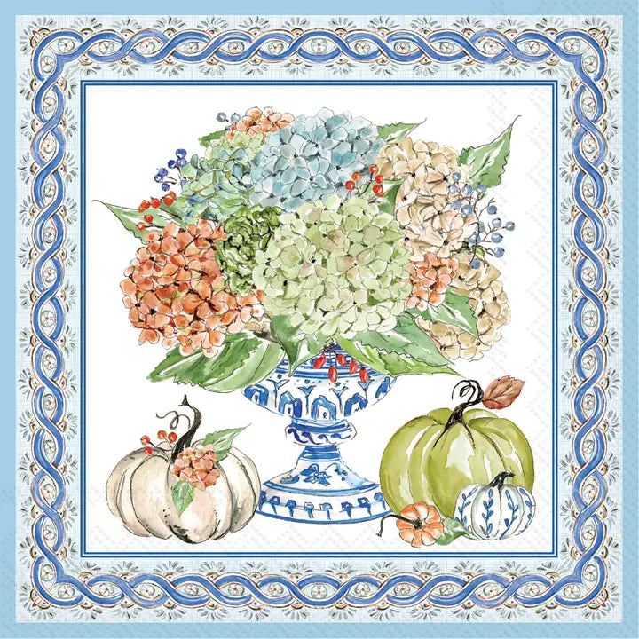 Fall Hydrangea Urn Cocktail Napkins 20 Ct Rosanne Beck