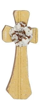 Wooden Cross Wall Décor With Floral Accents, 8 Styles