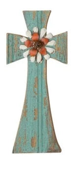 Wooden Cross Wall Décor With Floral Accents, 8 Styles