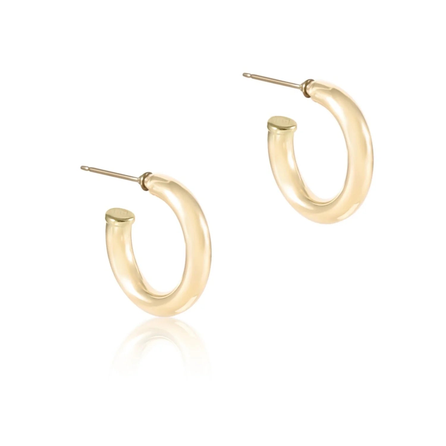 Enewton Round Gold 1" Post Hoop - 4mm Smooth