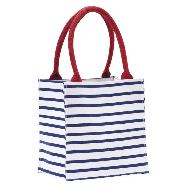 Bateau Stripe Navy Itsy Bitsy Reusable Gift Bag Tote