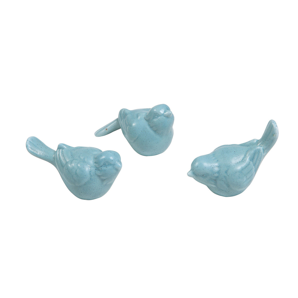 posed ceramic blue birds