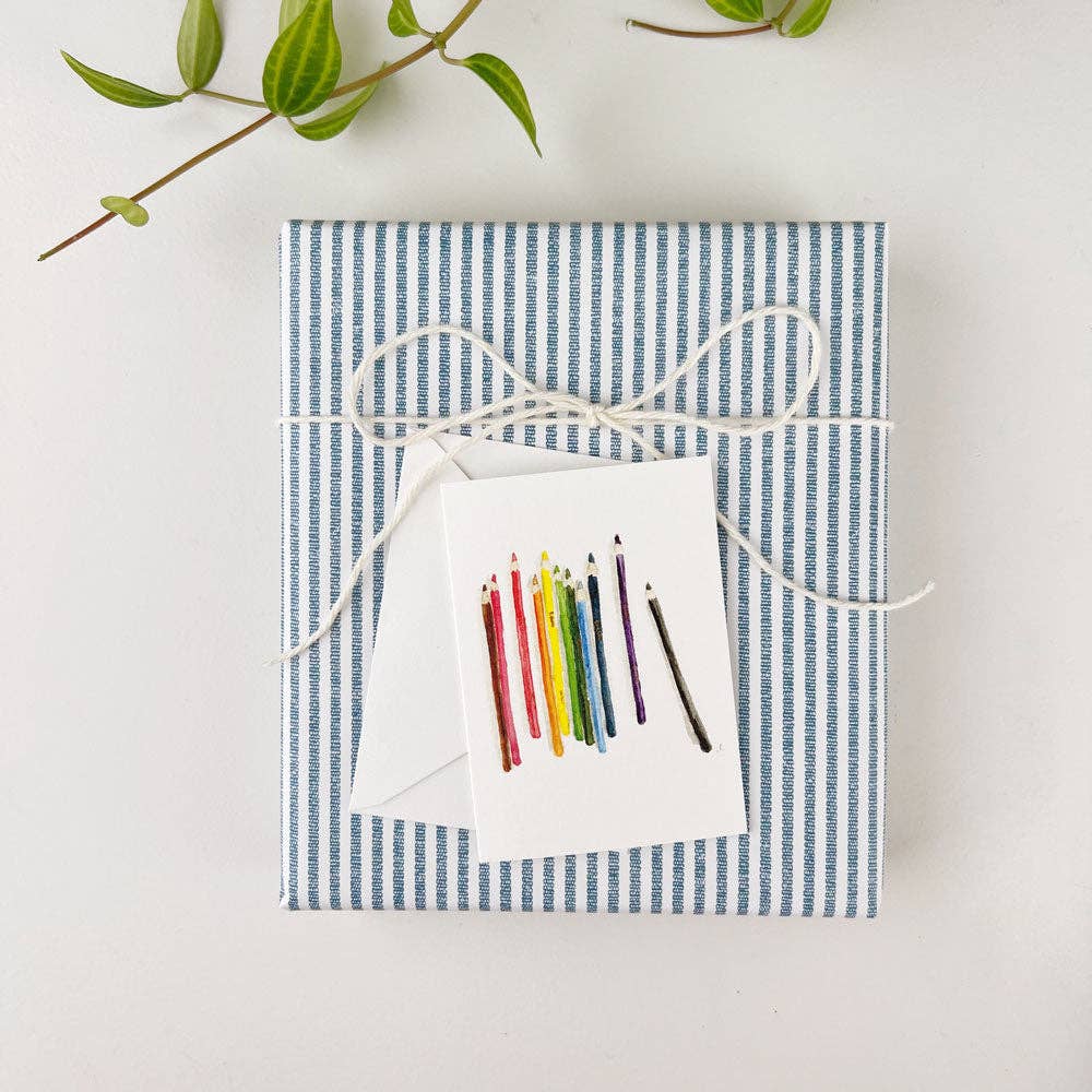 Colored Pencils Mini Notecard by emily lex