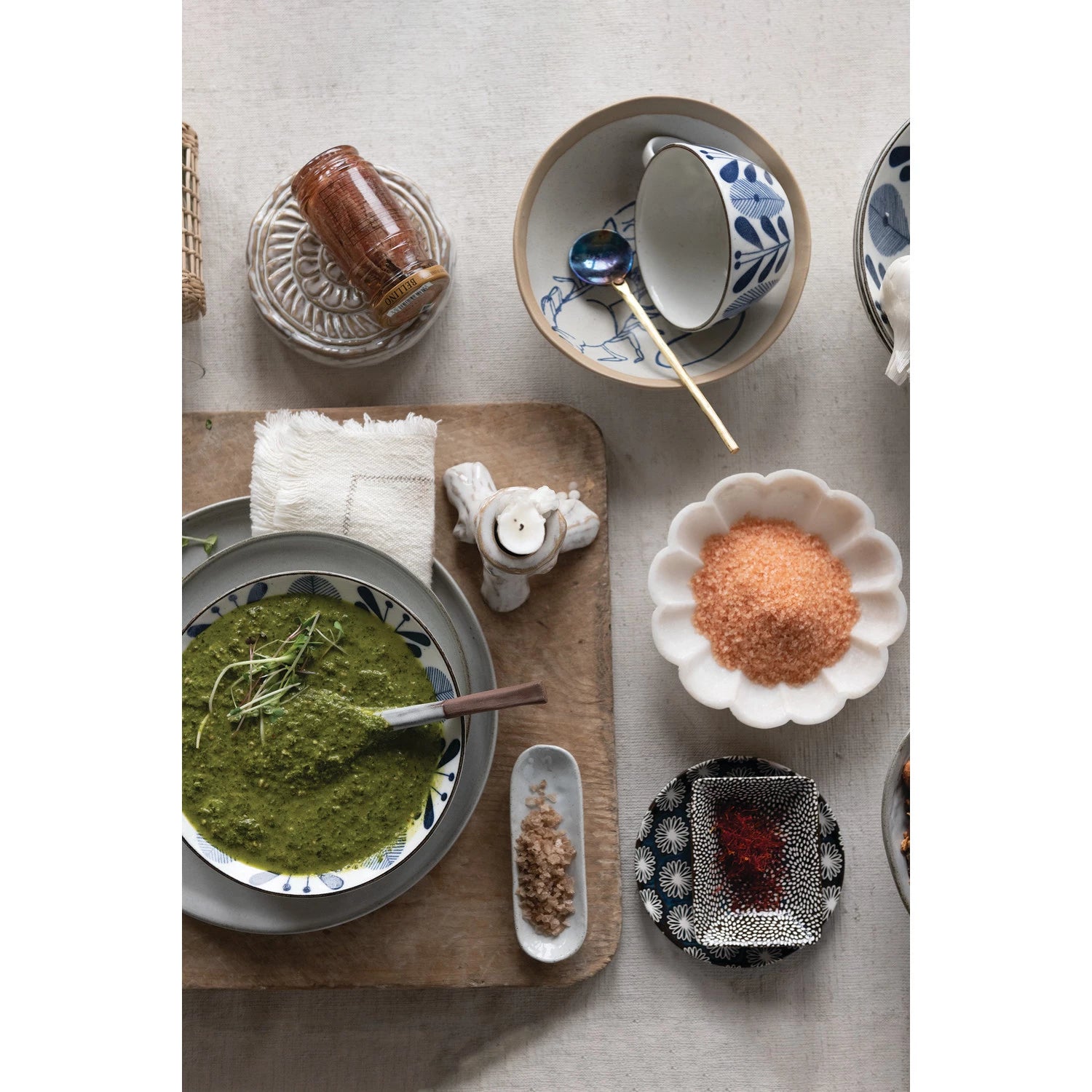 Carved Marble Flower Shaped Dish