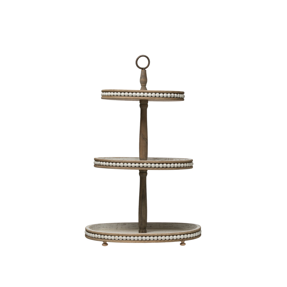 decorative wood 3-tier tray