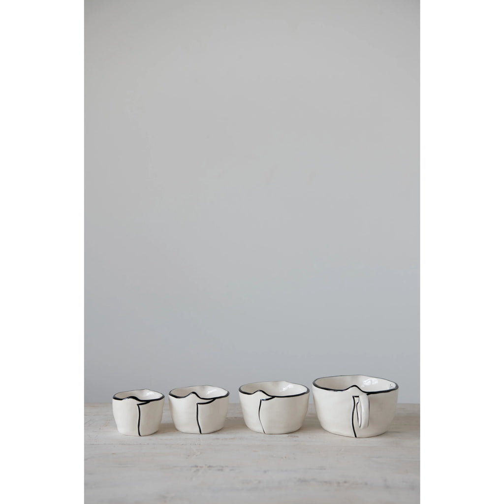 White Stoneware Measuring Cups, Set of 4 Cups