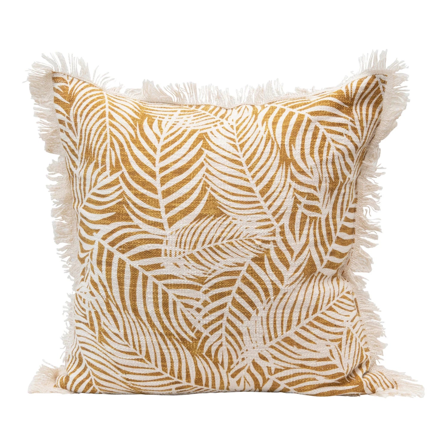 Palm & Fringe Slub Pillow