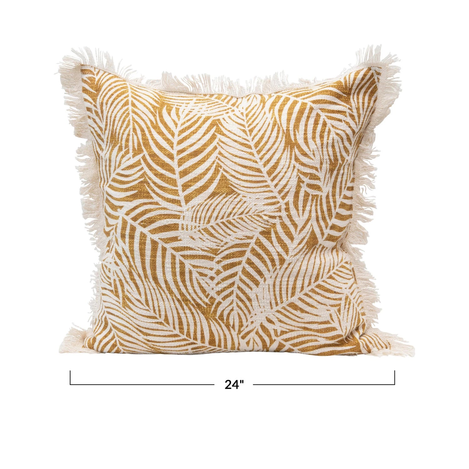Palm & Fringe Slub Pillow