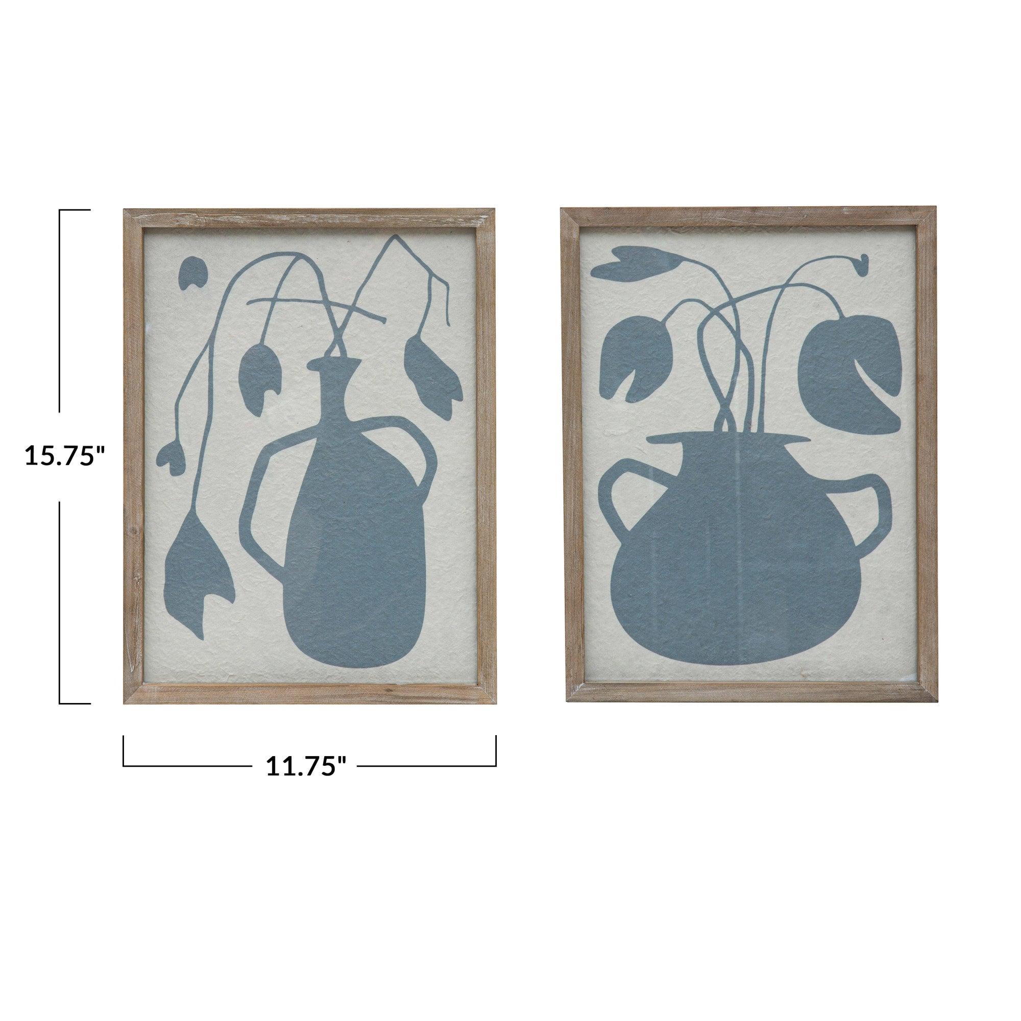 Wood Framed Glass Wall Décor, Abstract, 2 Styles