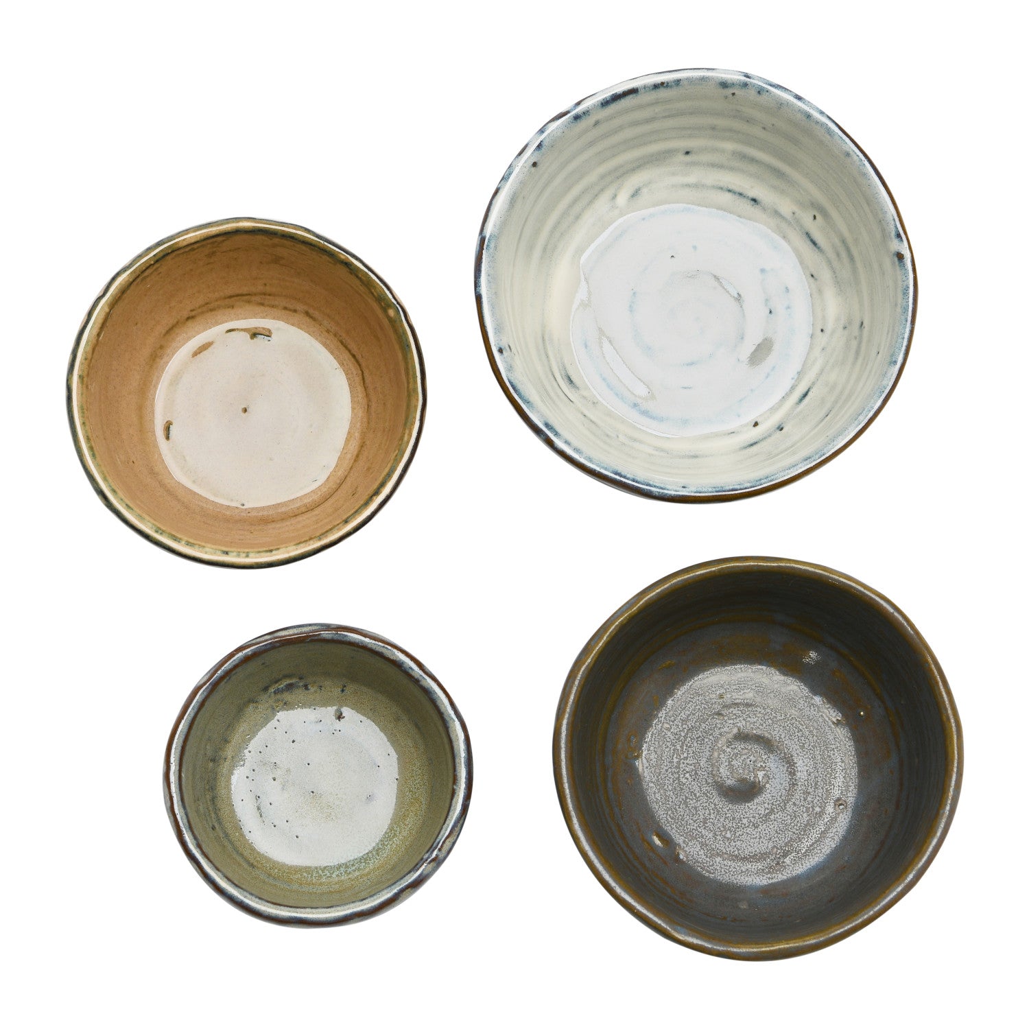 Stoneware Bowls with Reactive Glaze, Set of 4