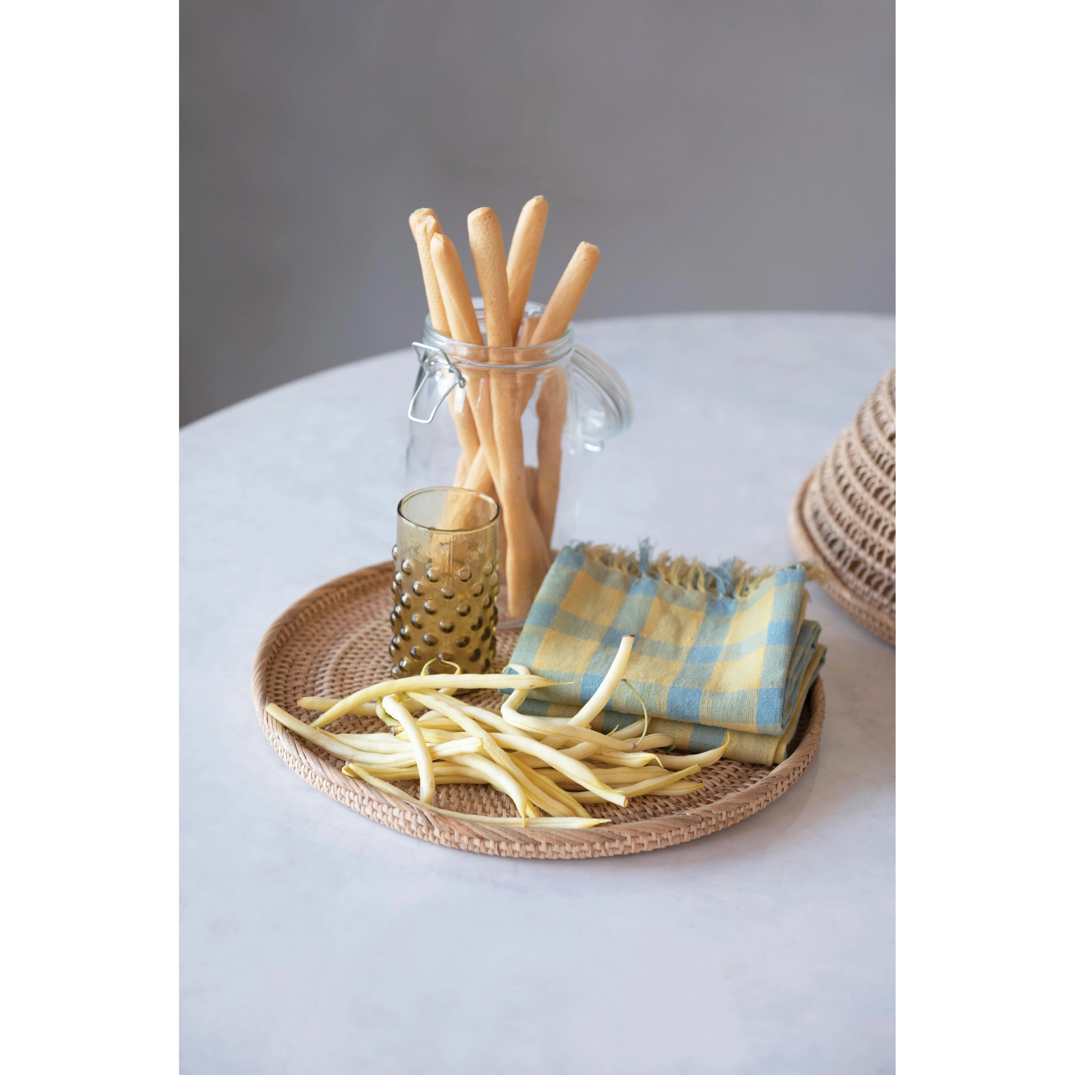 Woven Cotton and Linen Tea Towels with Fringe, 2 Styles