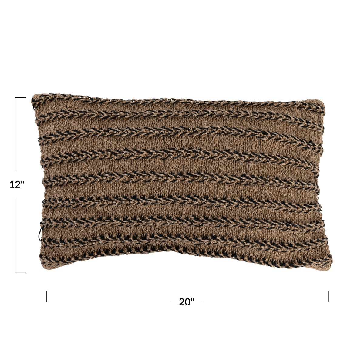 Woven Jute & Cotton Macrame Lumbar Pillow