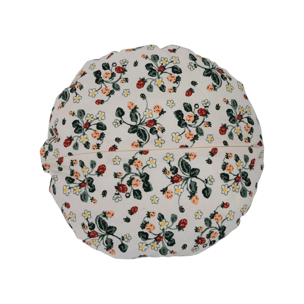 Cotton Pleated Pillow with Floral Pattern